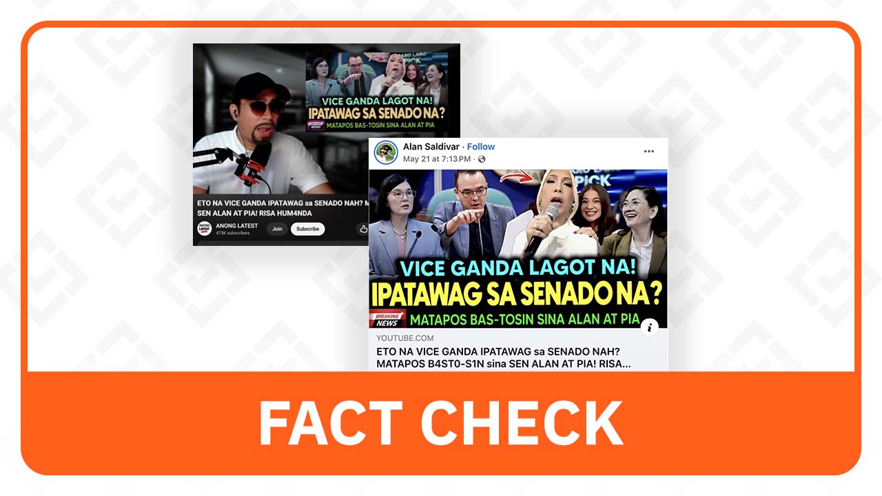  Vice Ganda not summoned by Senate over ‘We’re under attack’ skit