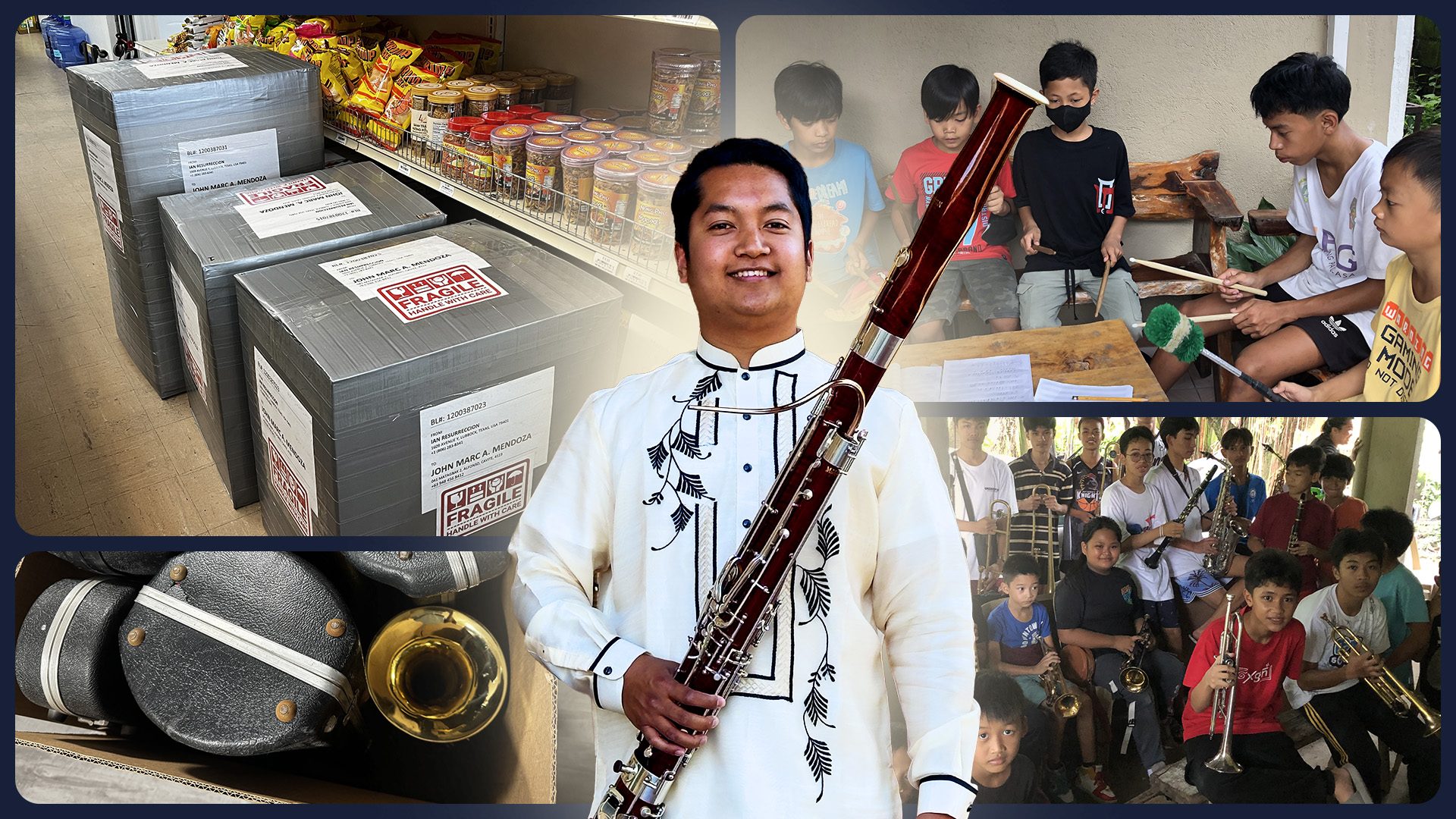 Filipino musician sends balikbayan boxes filled with instruments to children back home