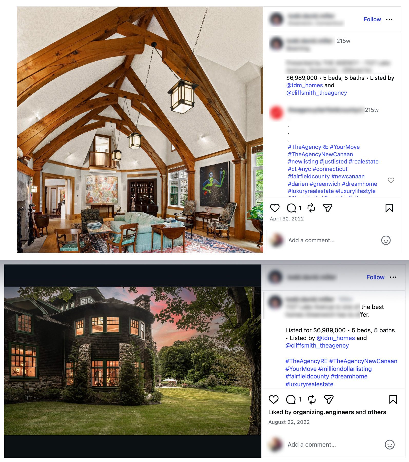 Connecticut property Instagram posts