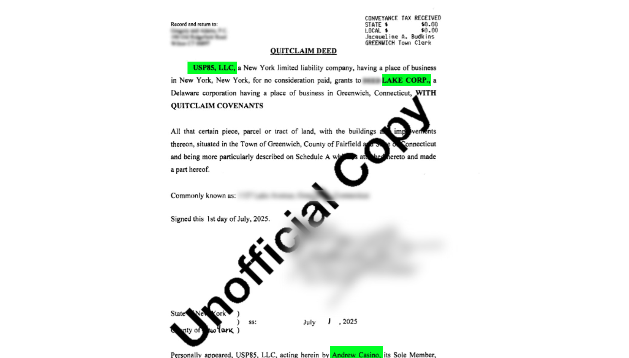 Quitclaim Deed Document