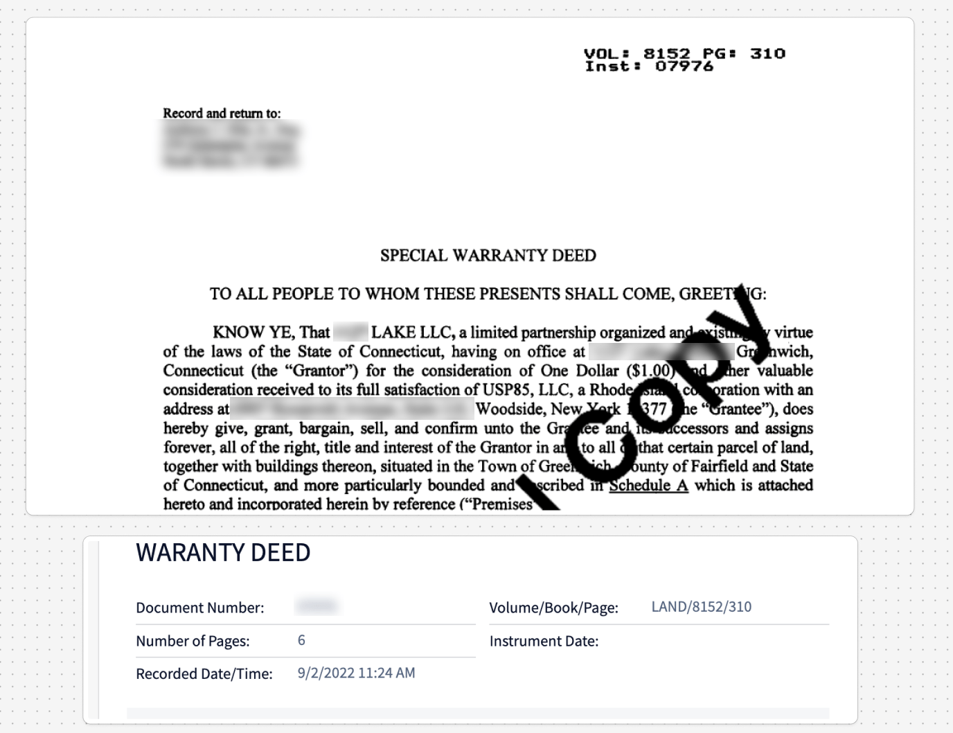 Warranty Deed Document