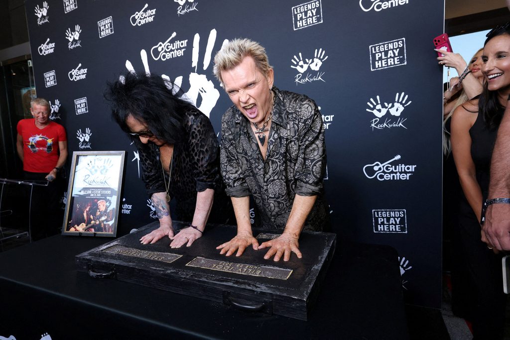 Billy Idol and Steve Stevens are inducted into Guitar Center’s Hollywood RockWalk in Los Angeles