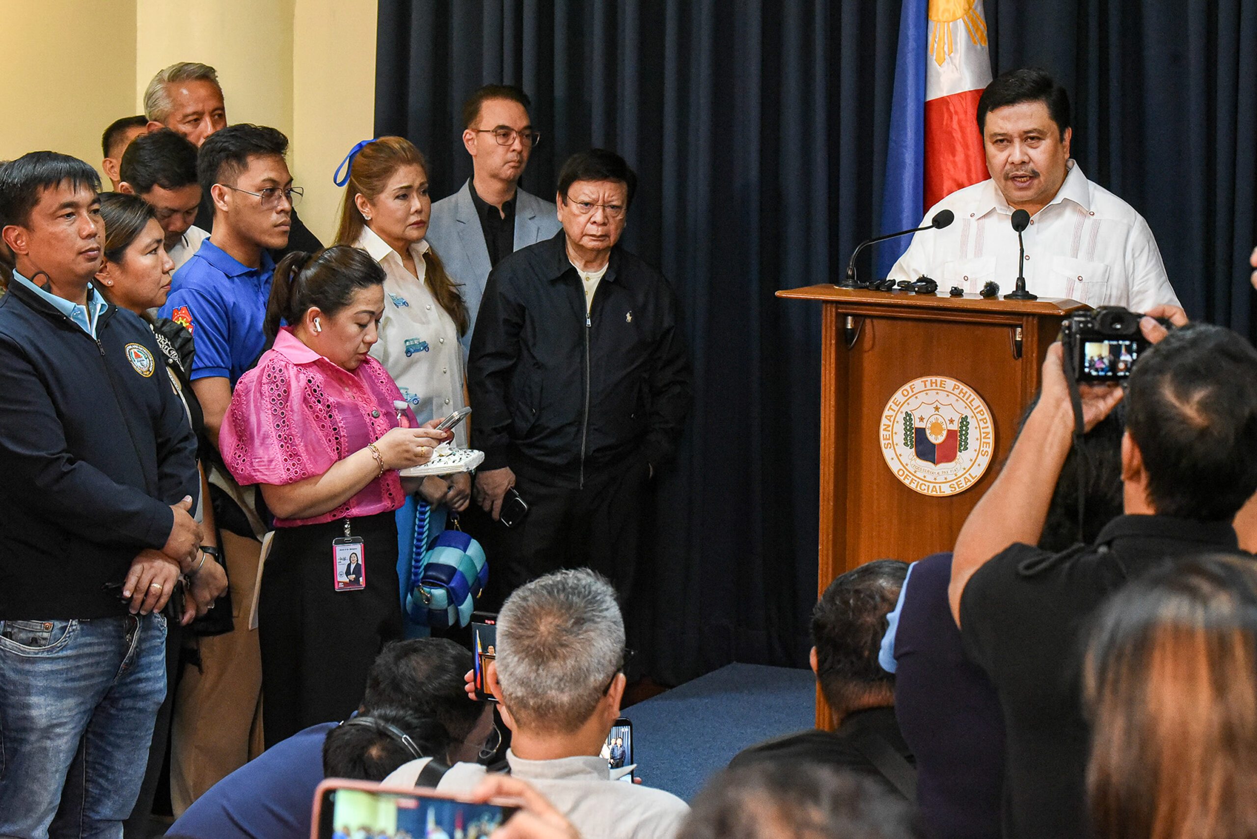 Senator surrenders to police, vows to remain with Senate majority bloc