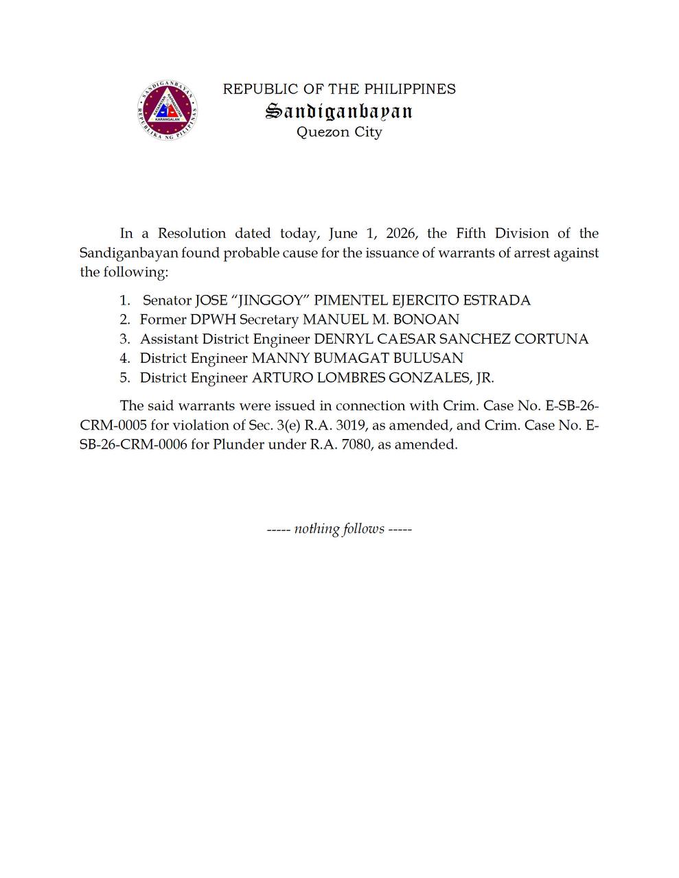 Jinggoy Estrada is back in jail after 9 years