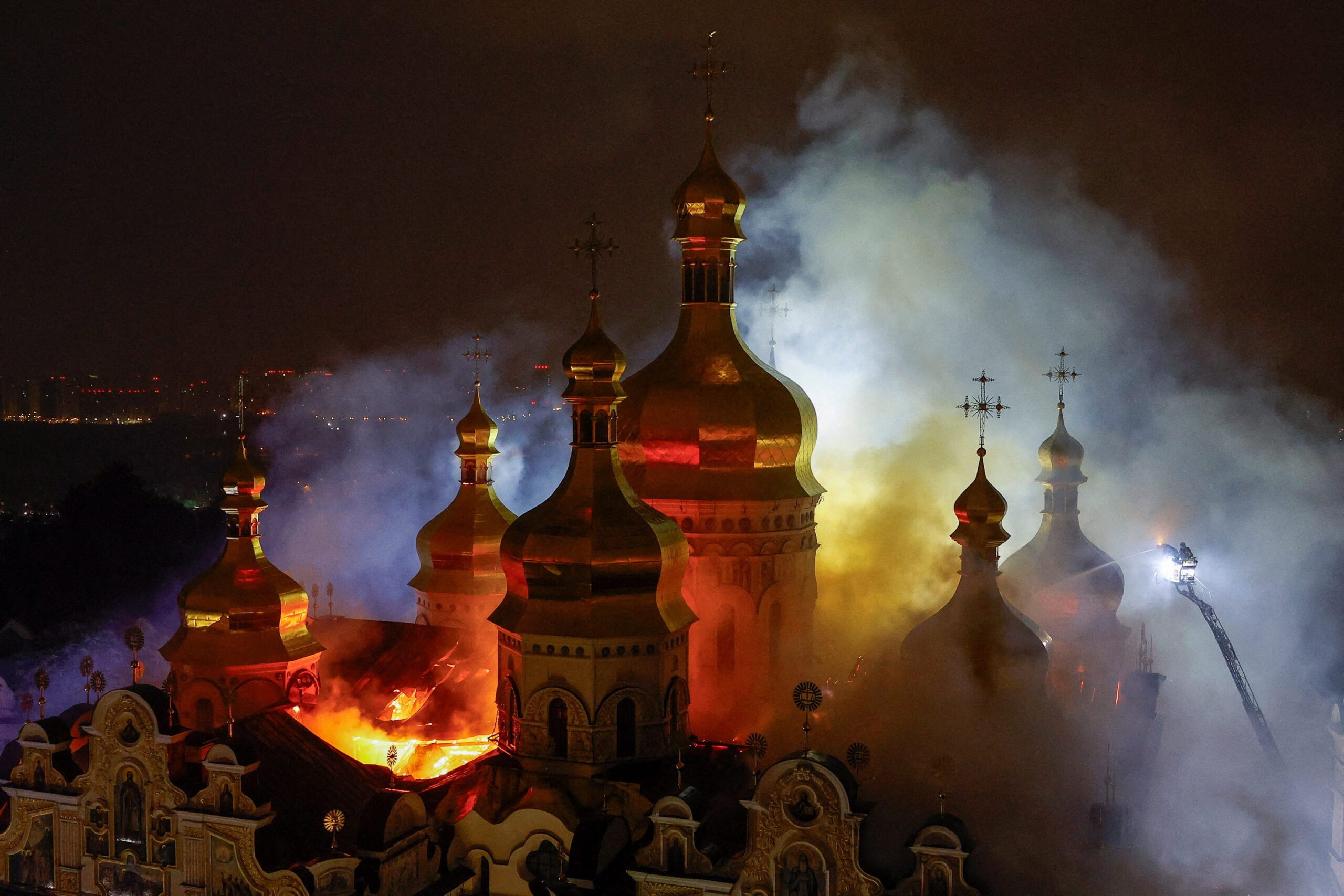 Aftermath of a Russian missile and drone attack in Kyiv