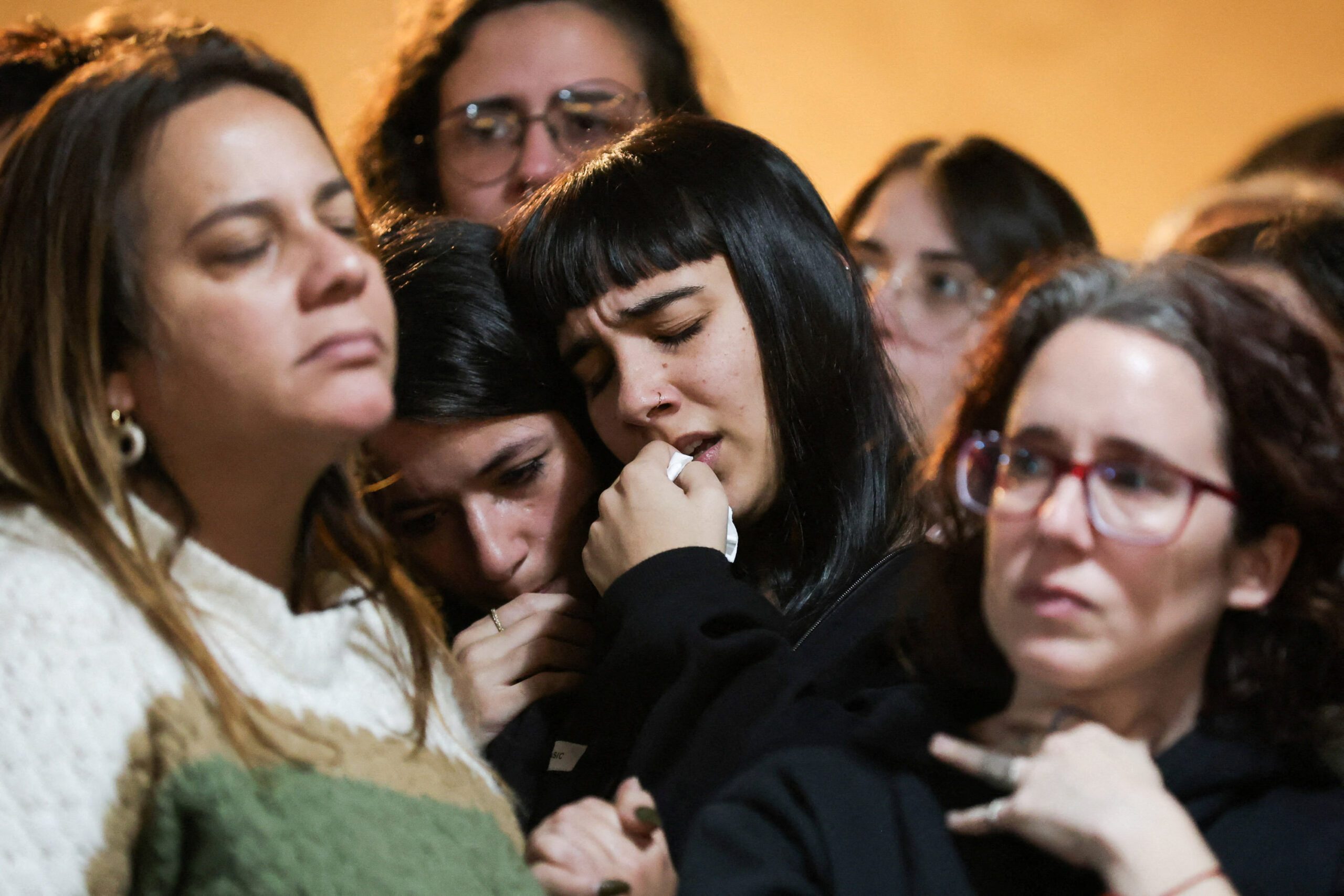 People pay respect to prominent human rights activist Taty Almeida, in Buenos Aires