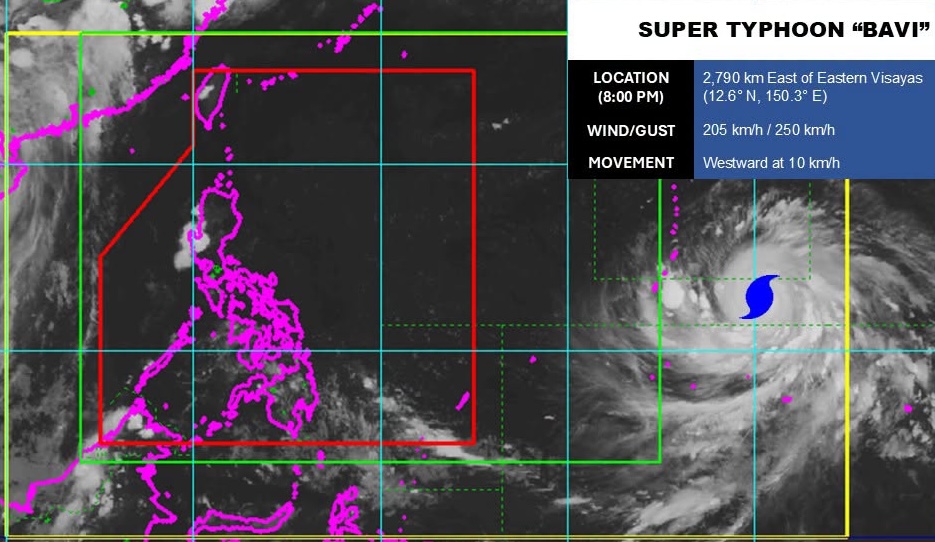Super Typhoon Bavi strengthens further outside PAR