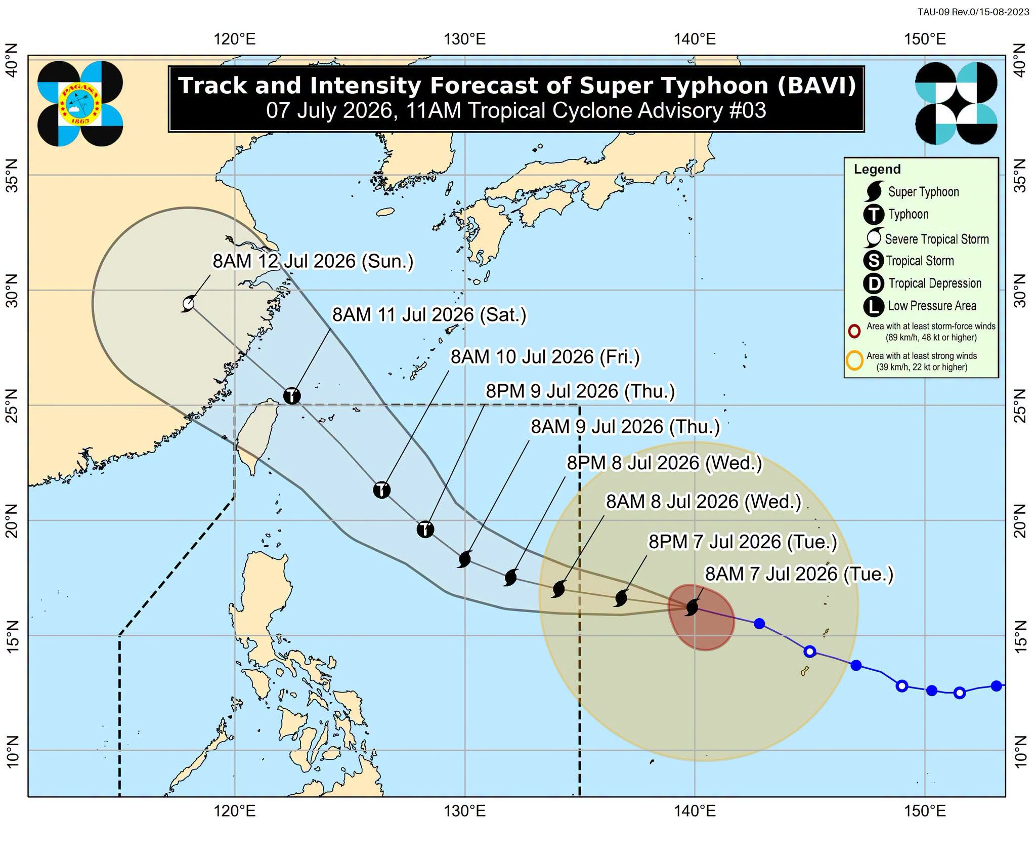Super Typhoon Bavi slightly weakens outside PAR, but remains powerful