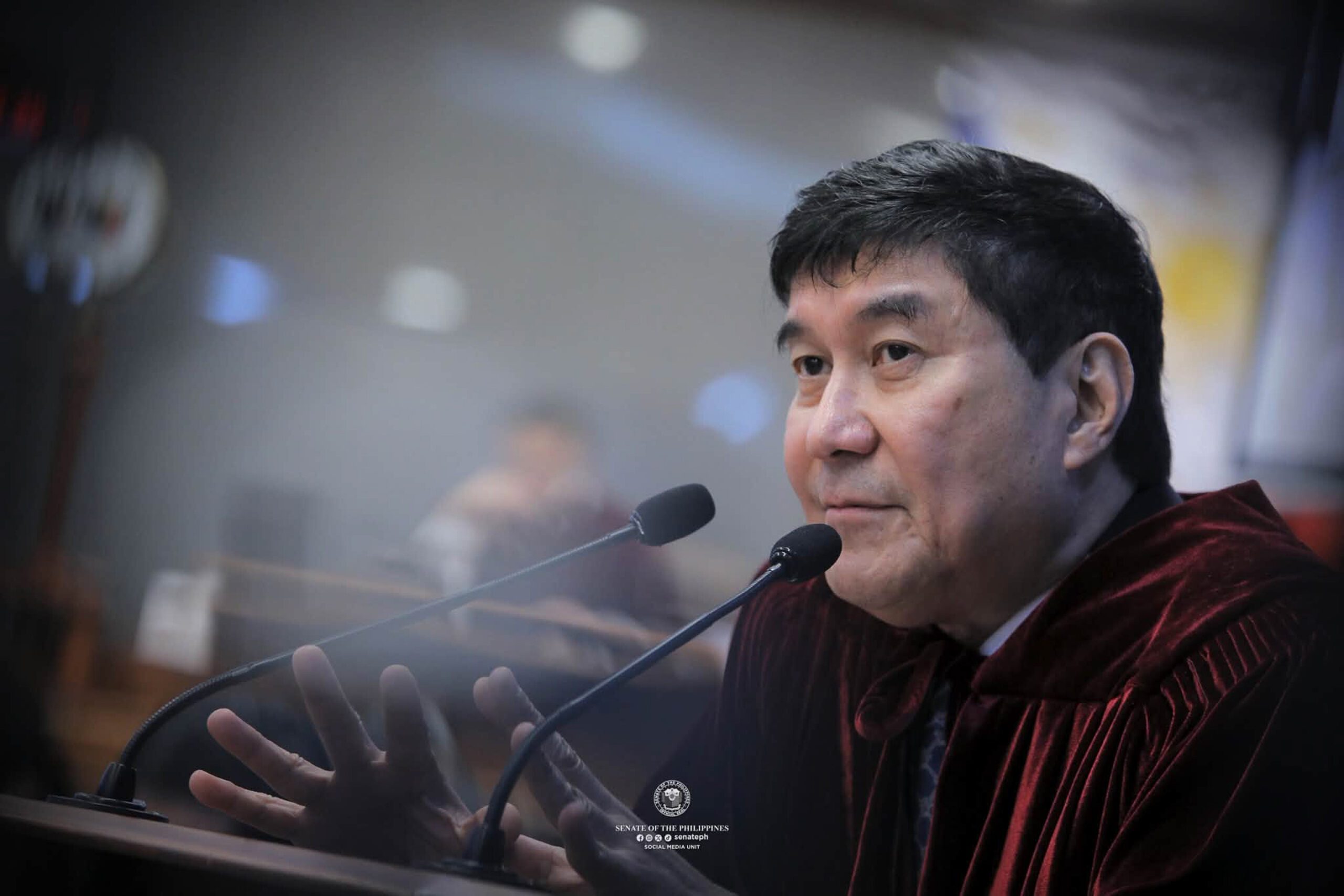 Too much speaking time? Senator Raffy Tulfo hits the buzzer.