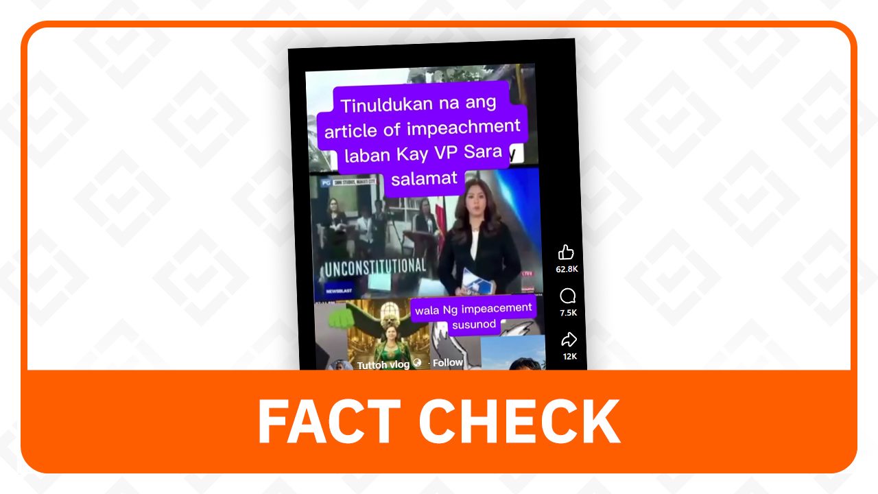 Fact check finds no court or justice department order halting Duterte impeachment trial