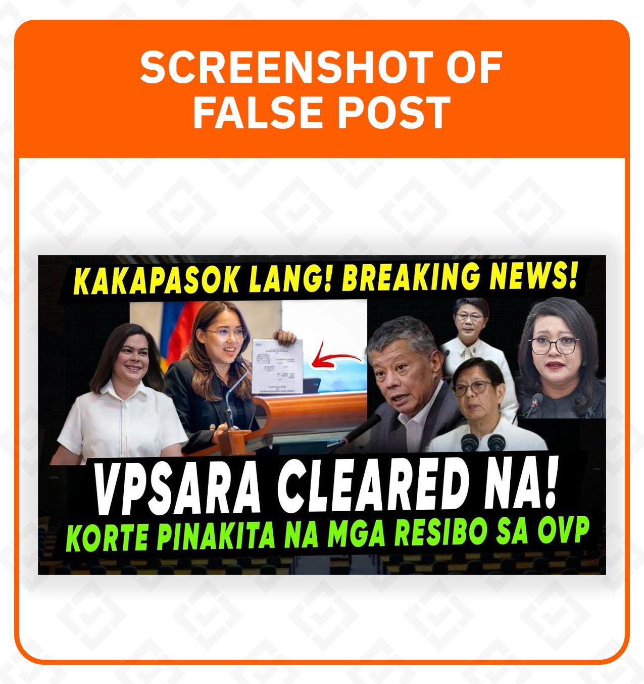 FACT CHECK: OVP's unmodified opinion from COA doesn't 'clear' VP Sara