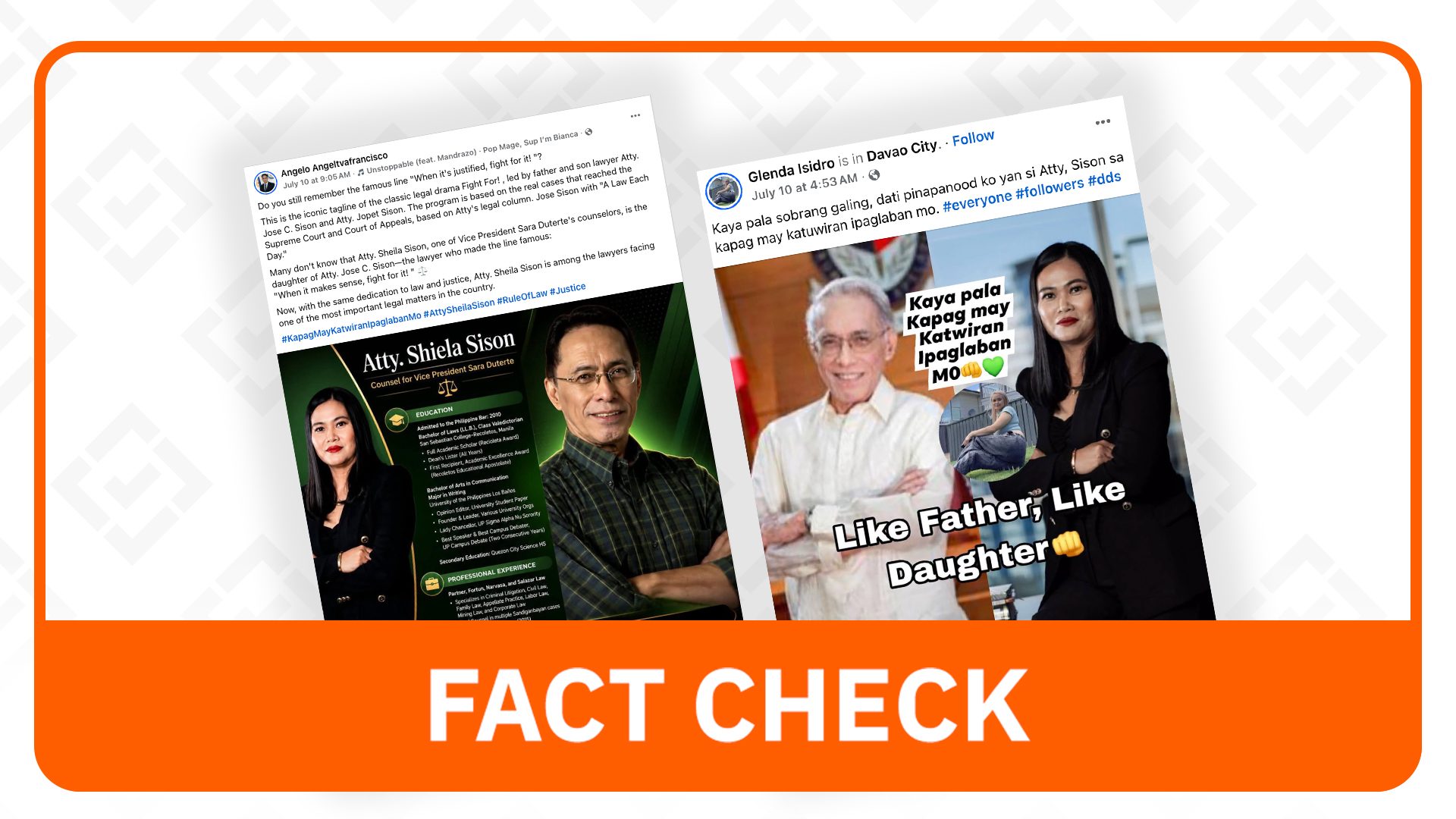 Social Media Claim That Sara Duterte Counsel Is Jose Sison's Daughter Rated False