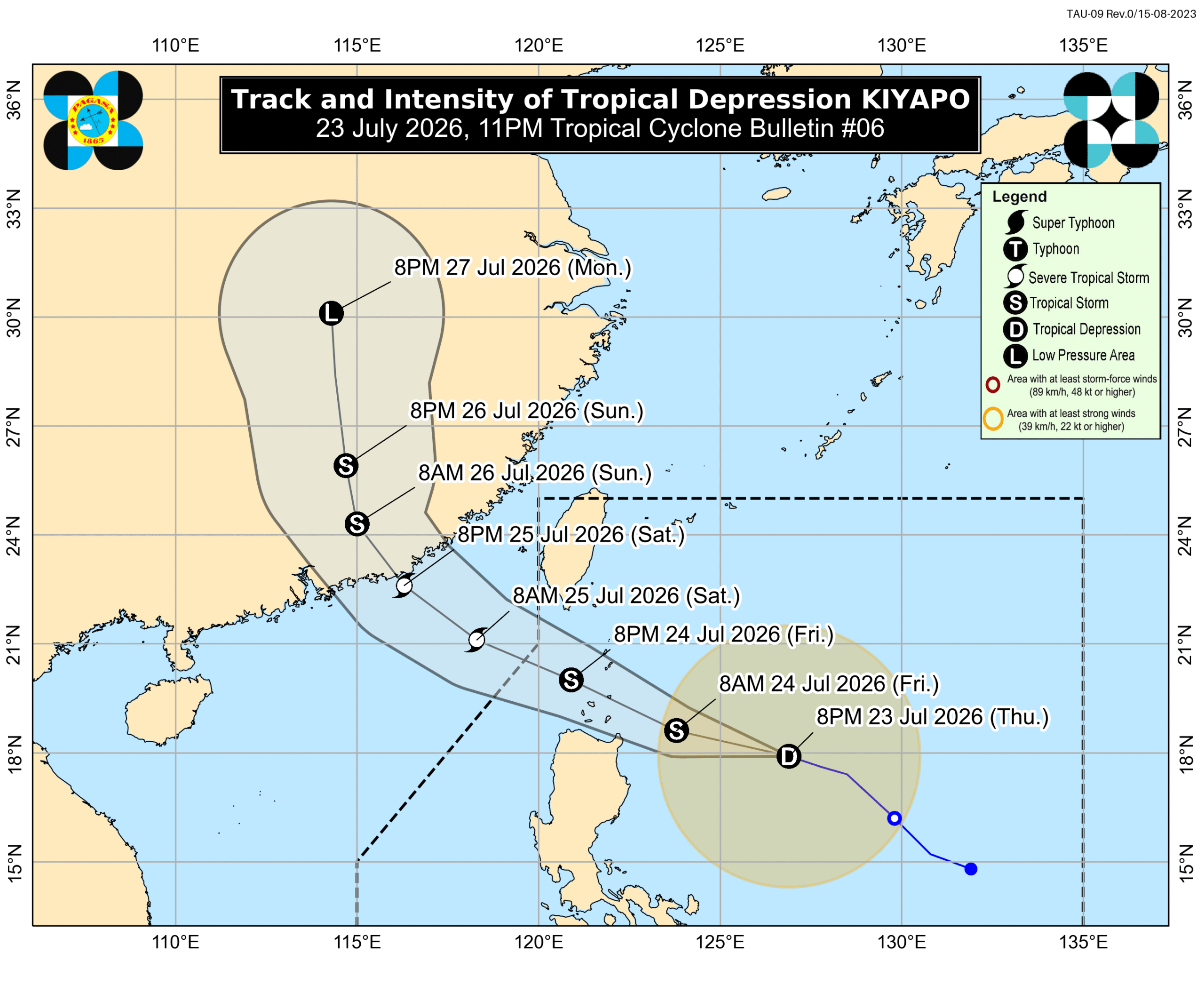 Kiyapo nears tropical storm category, maintains speed