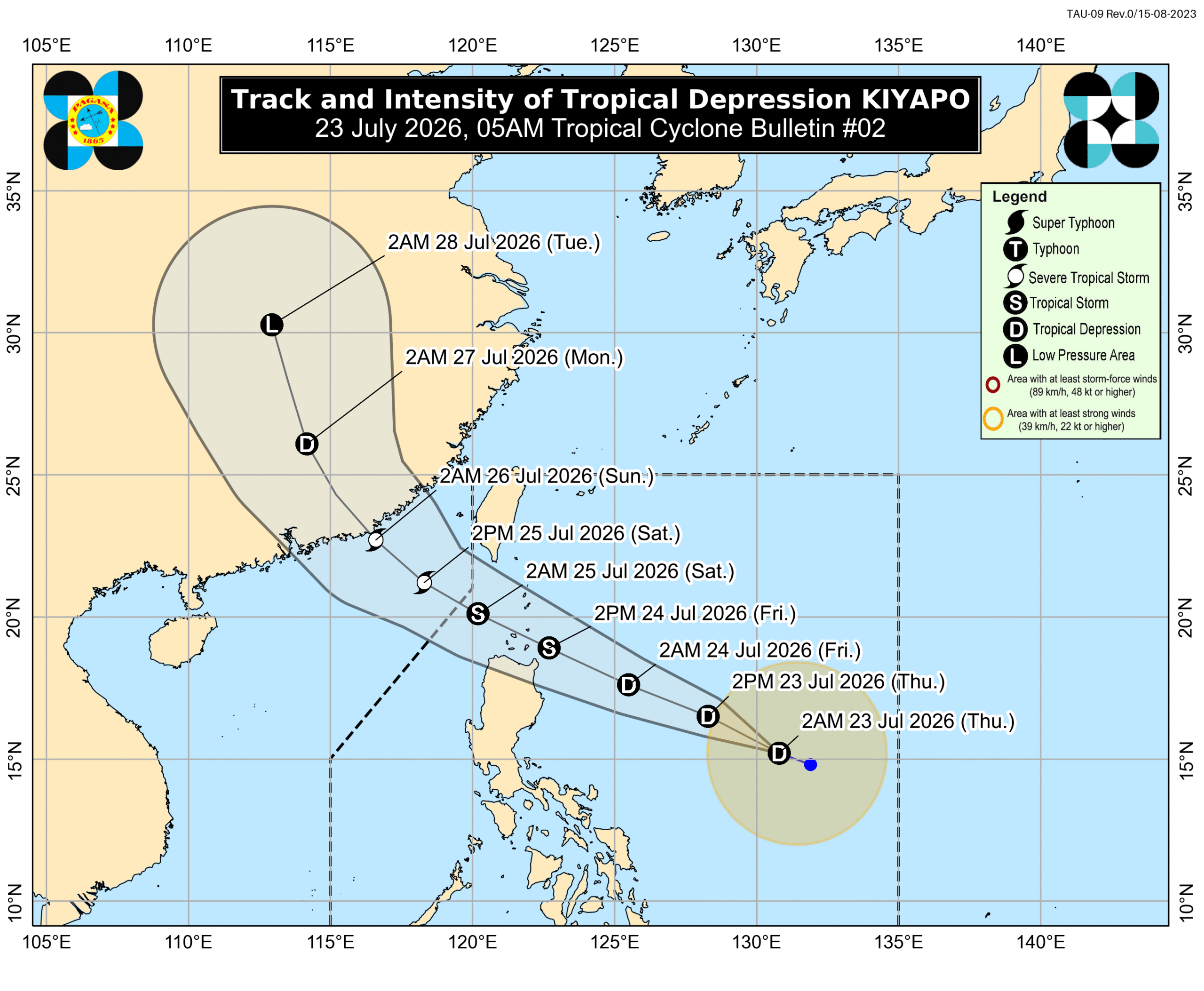 Signal No. 1 raised in more areas due to Tropical Depression Kiyapo
