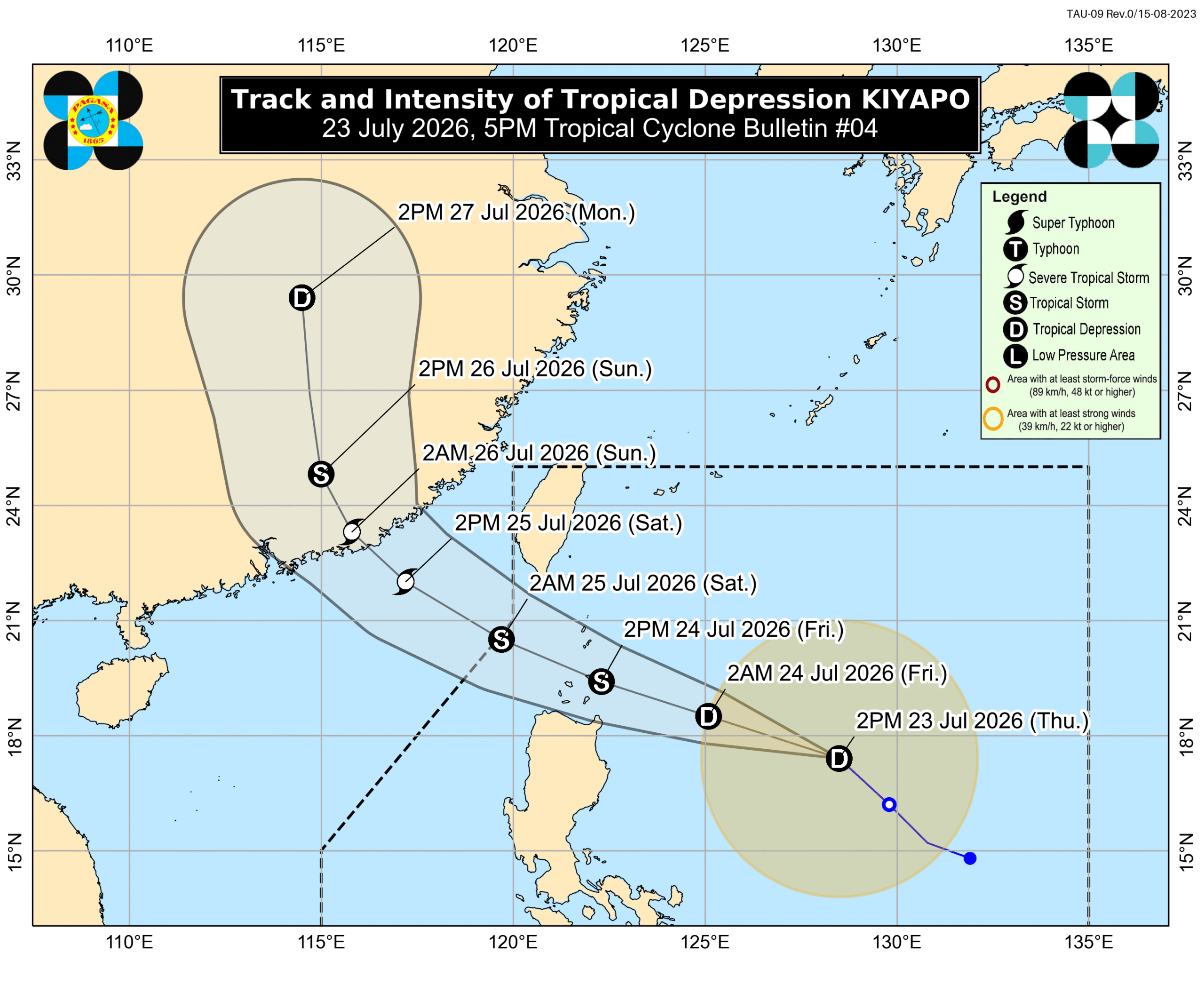 Tropical Depression Kiyapo speeds up as it heads for extreme Northern Luzon