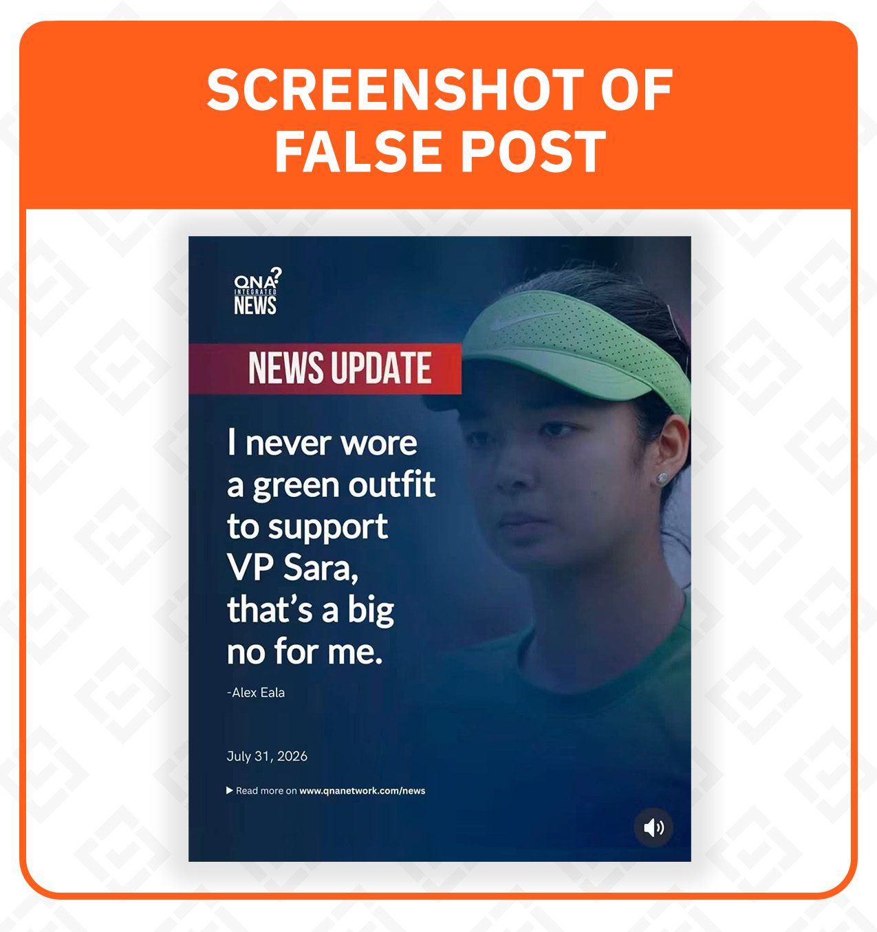 FACT CHECK: Alex Eala quote card linking green outfit to VP Sara is fake