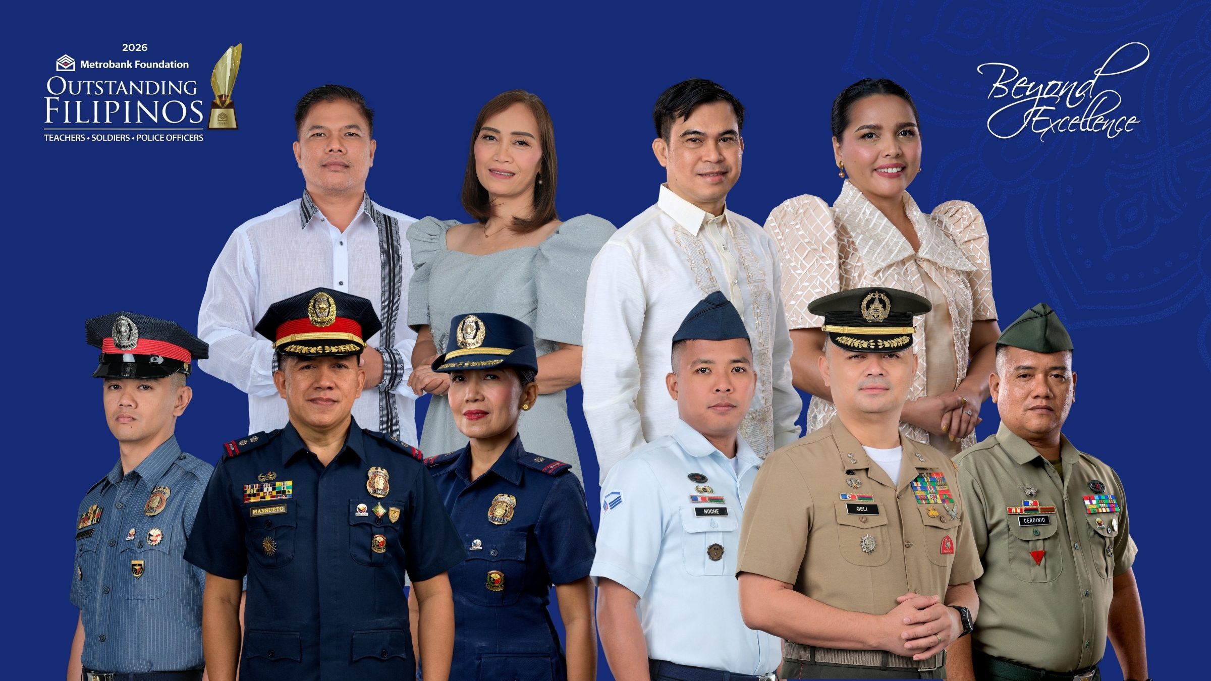 Metrobank Foundation honors 10 outstanding Filipino teachers, soldiers, and police officers for 2026