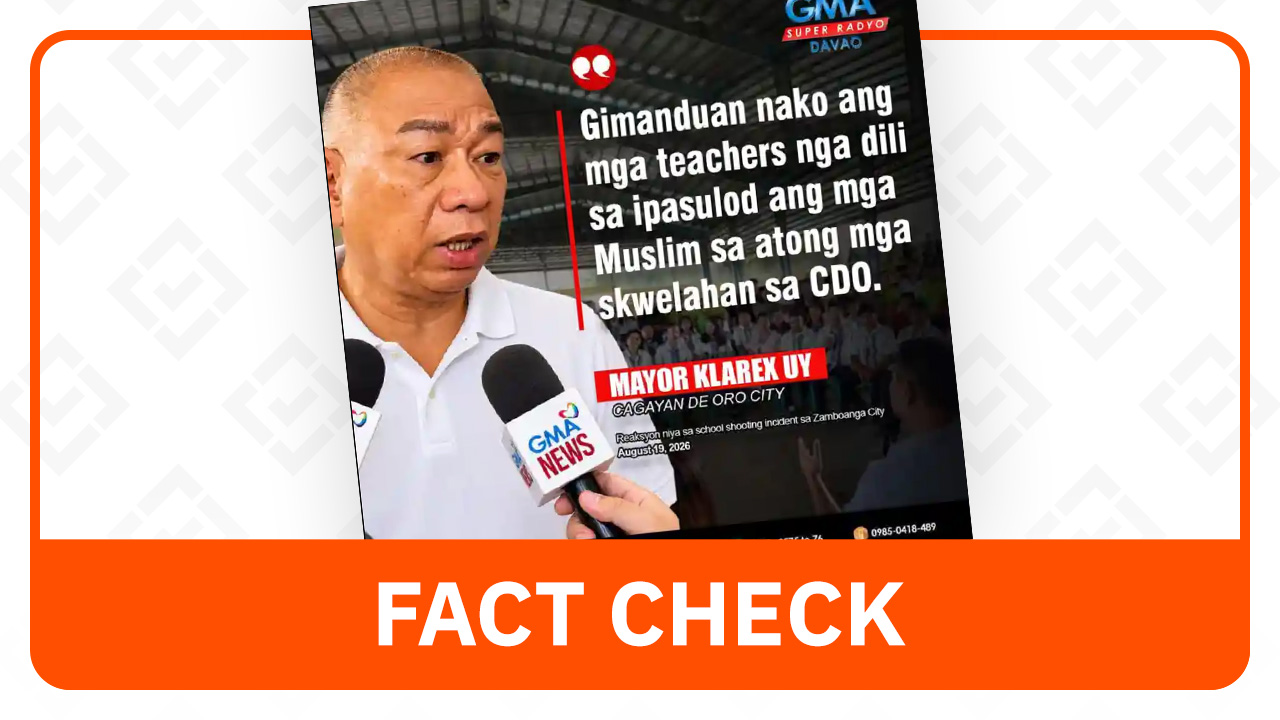 FACT CHECK: No order from Cagayan de Oro mayor Uy banning Muslims from schools