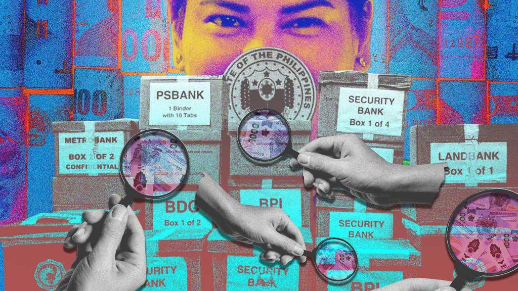 Sara Duterte, bank records, magnifying glasses, bank secrecy