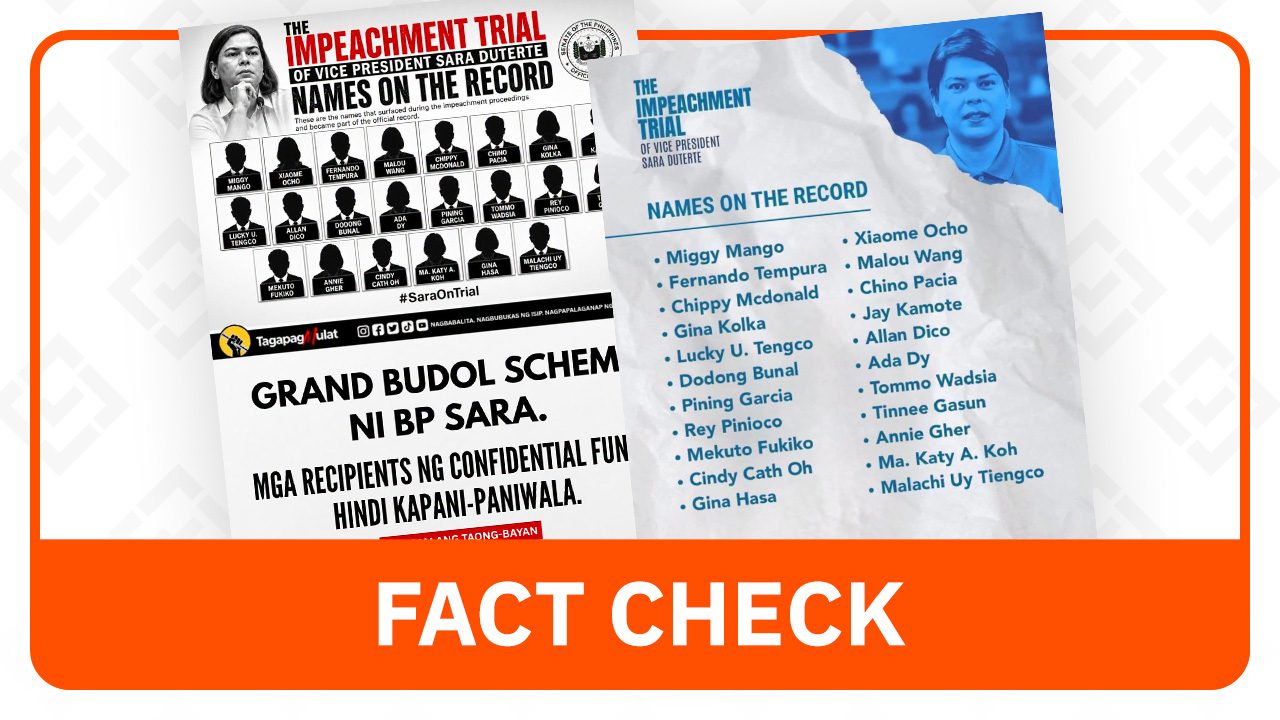 'News' graphic listing confidential fund recipients from VP Sara trial is fake