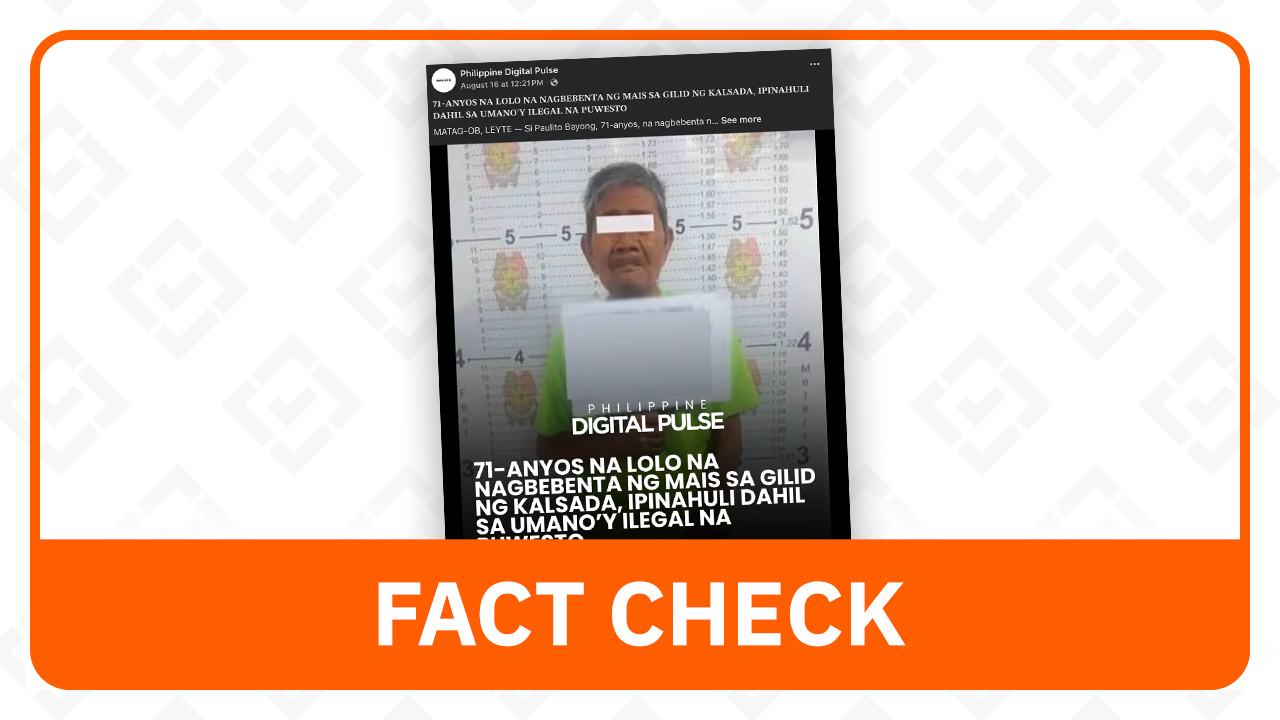 FACT CHECK: Viral claim of elderly vendor’s arrest in Matag-ob, Leyte is false