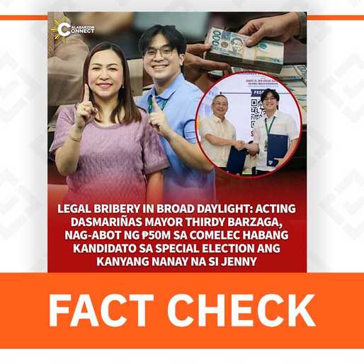 FACT CHECK: Dasmariñas LGU’s P50-M donation not a bribe, Comelec says
