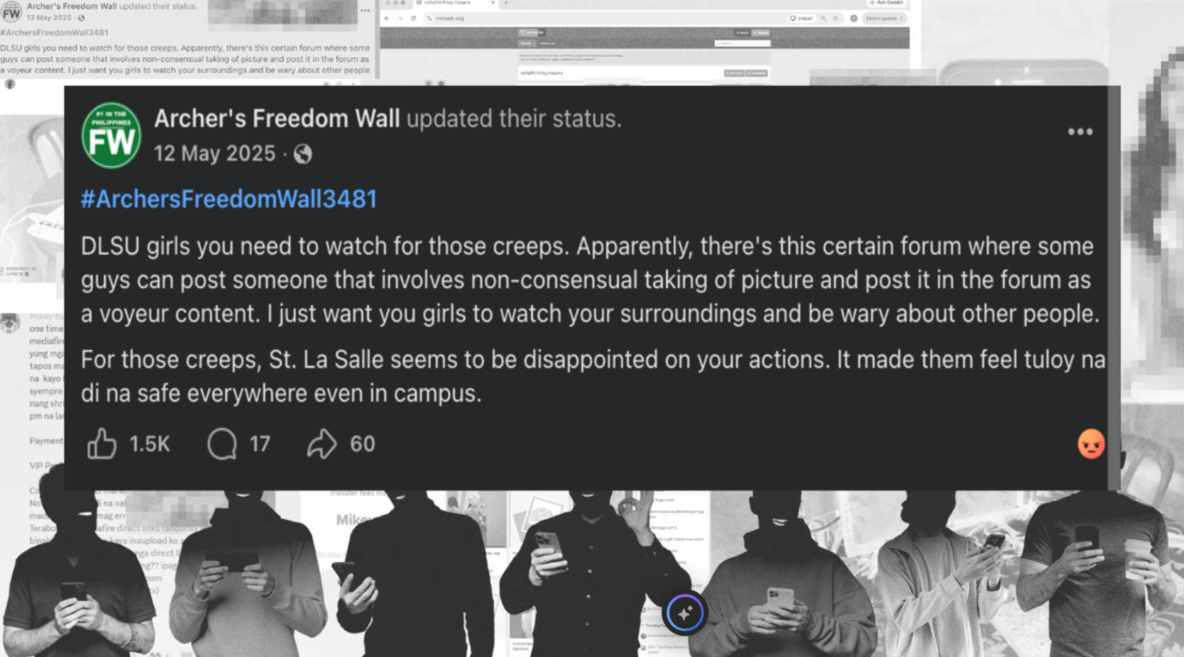 Screenshot of Archer's Freedom Wall post