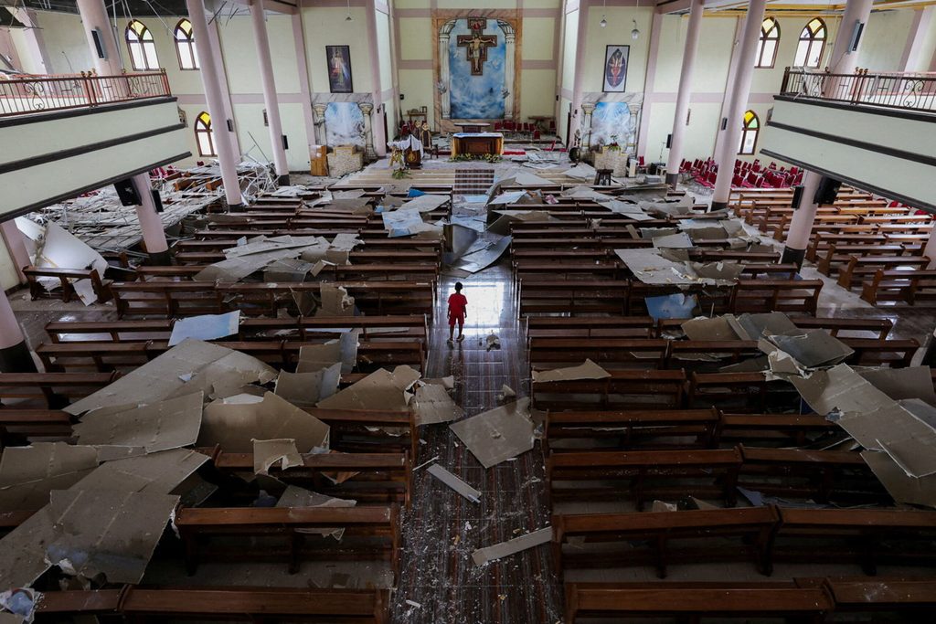 Aftermath of an earthquake that struck off the coast of Indonesia
