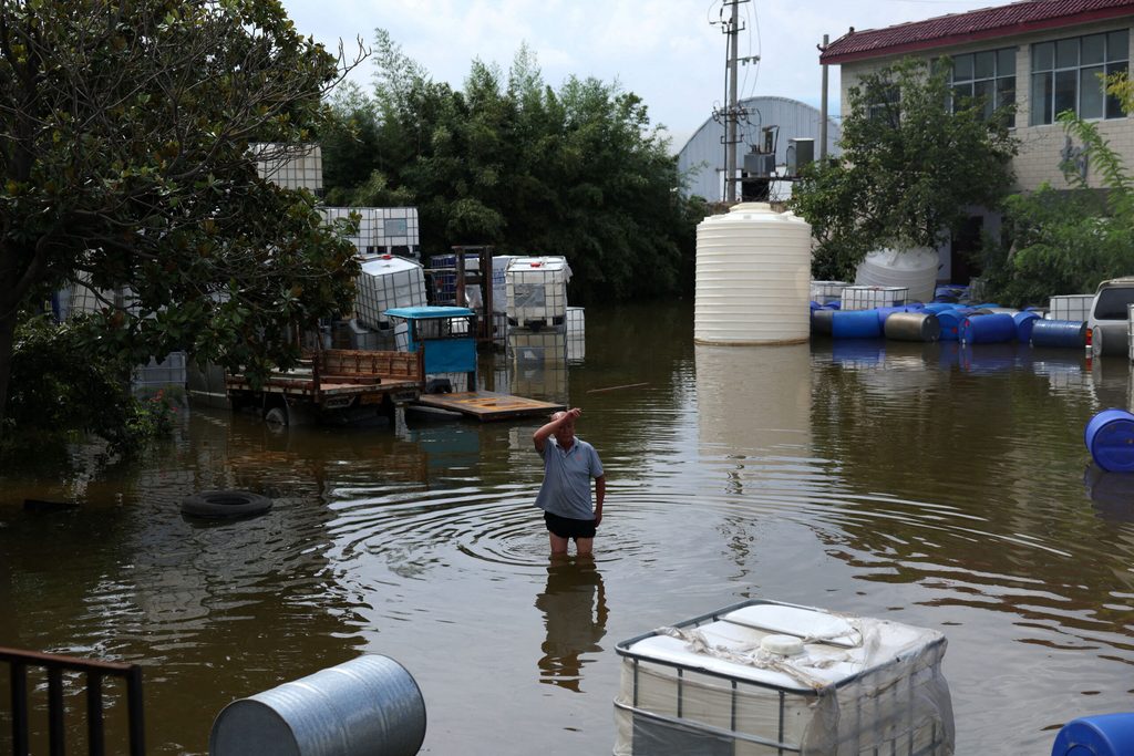 Aftermath of the heavy rainfall brought by remnants of Typhoon Dolphin, in Xuchang