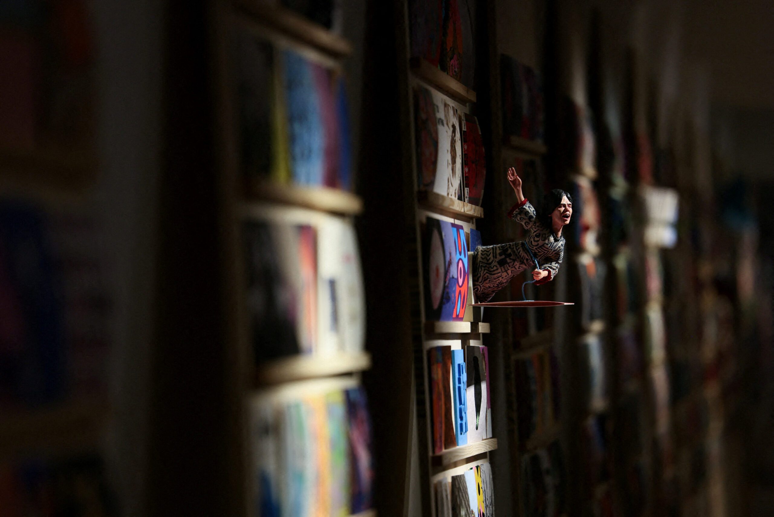 Press preview of the War Child x Secret 7" vinyl sleeve exhibition, in London