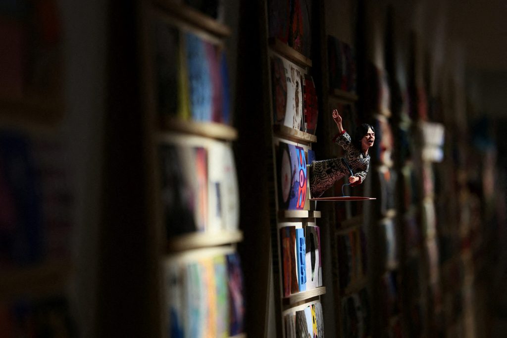 Press preview of the War Child x Secret 7" vinyl sleeve exhibition, in London