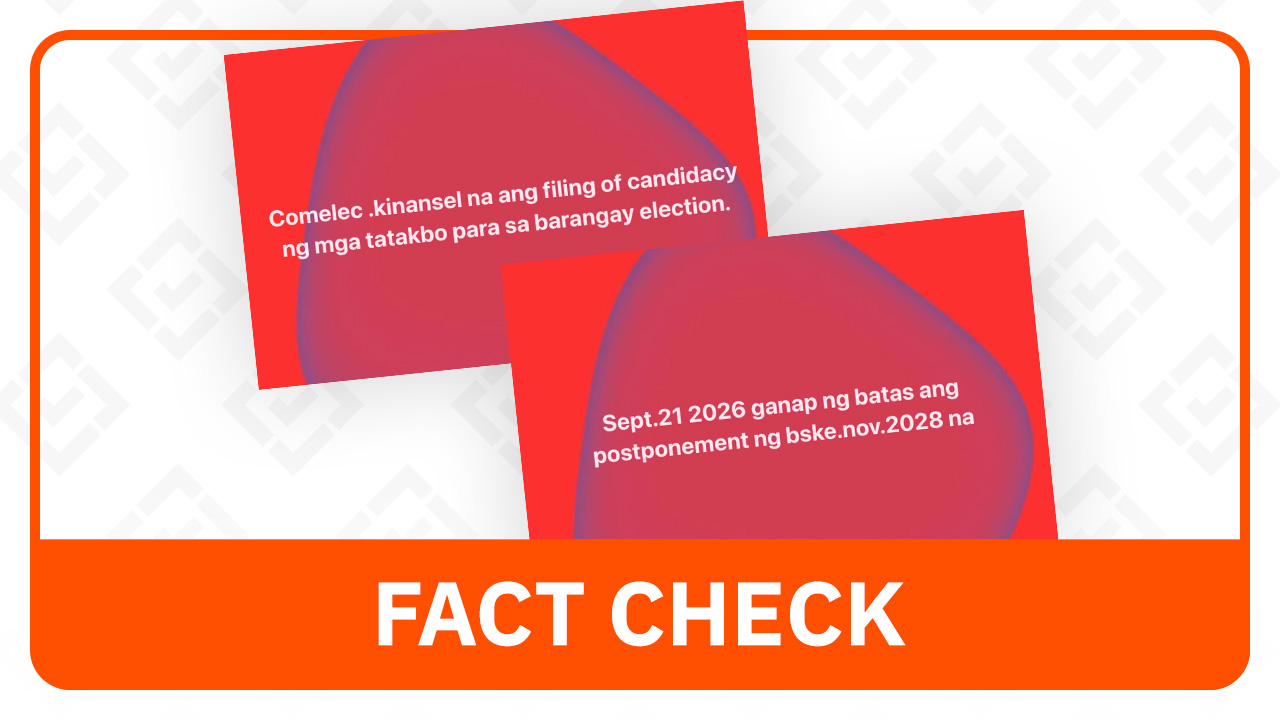 FACT CHECK: Bill postponing 2026 barangay, SK polls not yet a law as of September 22 - Rappler