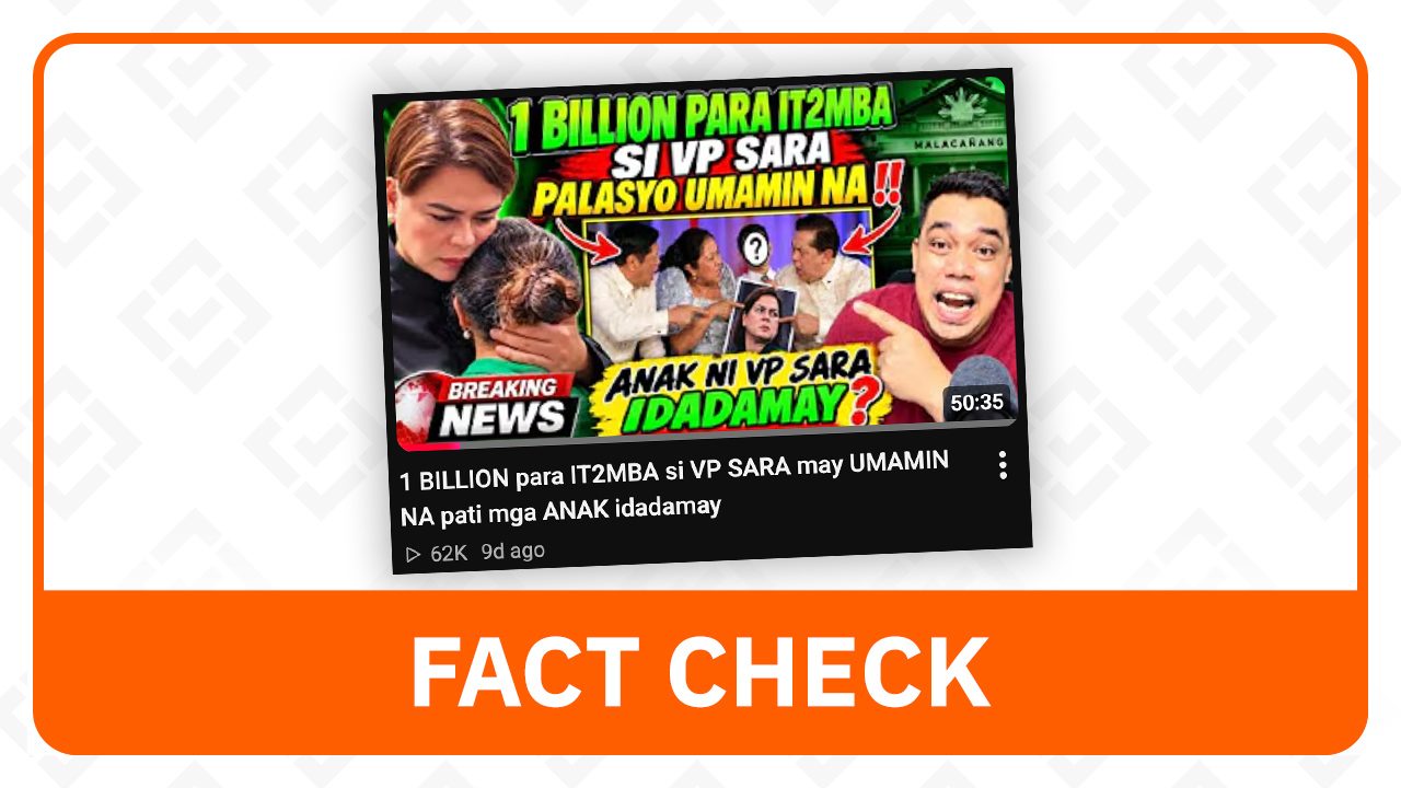 FACT CHECK: No Palace admission of assassination attempt against VP Sara - Rappler