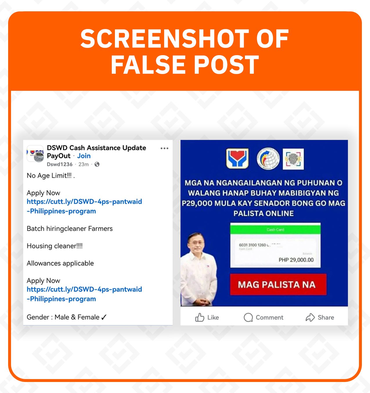 FACT CHECK: Post offering cash, livelihood aid under Bong Go’s name is fake