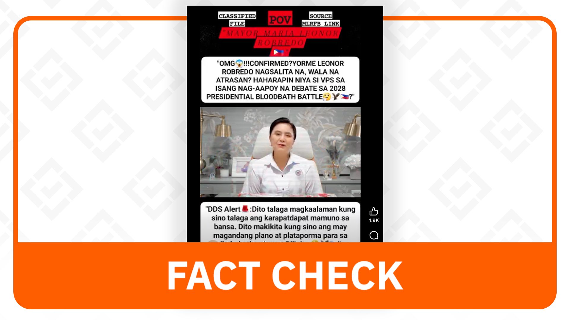 FACT CHECK: No video of Robredo announcing presidential debate with Sara Duterte - Rappler