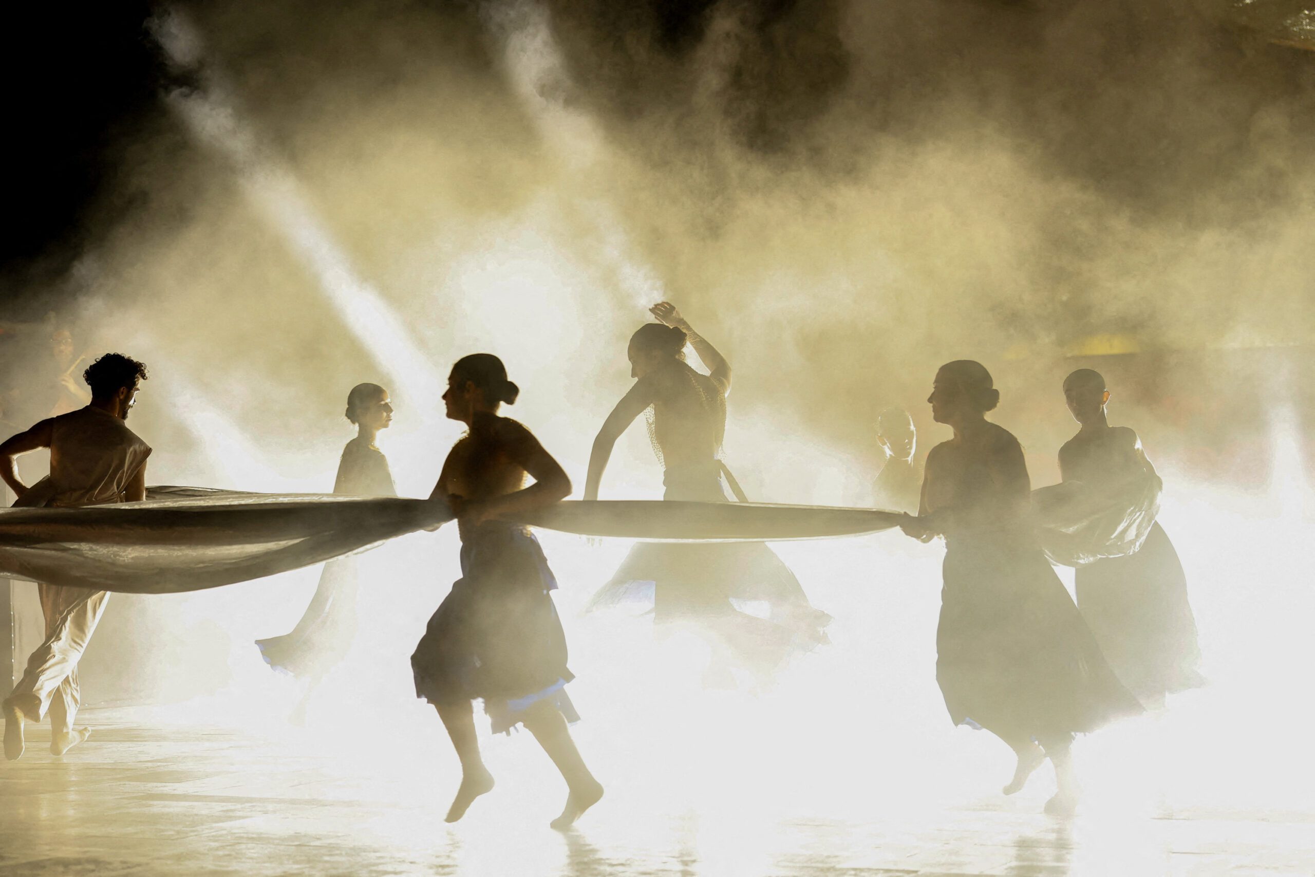 Dancers perform in "Ilma Jizfen" (Dancing Water) during the opening ceremony of the Notte Bianca (White Night) festival in Valletta