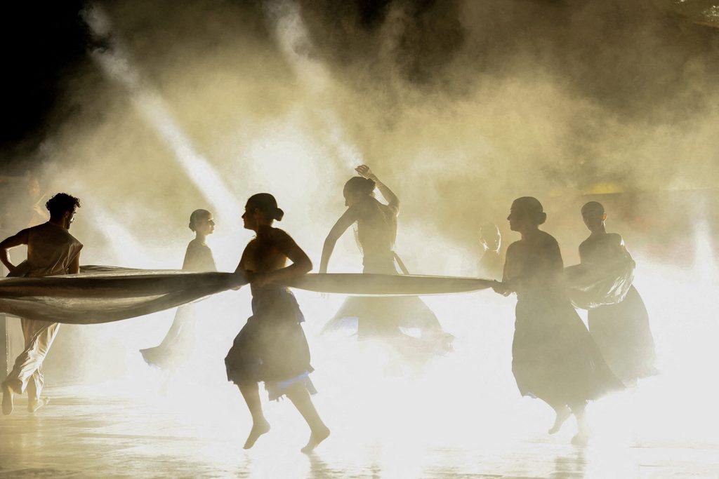 Dancers perform in "Ilma Jizfen" (Dancing Water) during the opening ceremony of the Notte Bianca (White Night) festival in Valletta