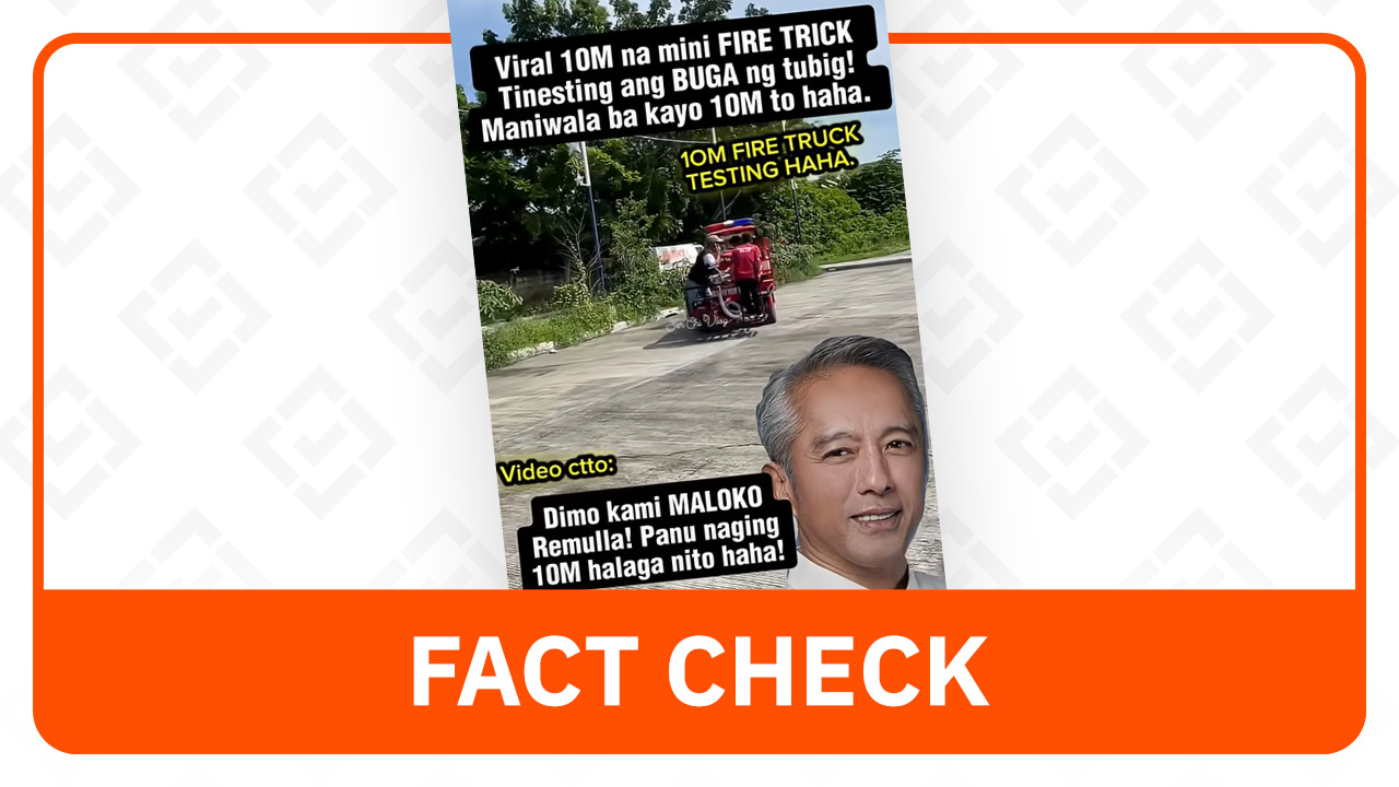 FACT CHECK: Mini fire trucks in viral posts not purchased by DILG
