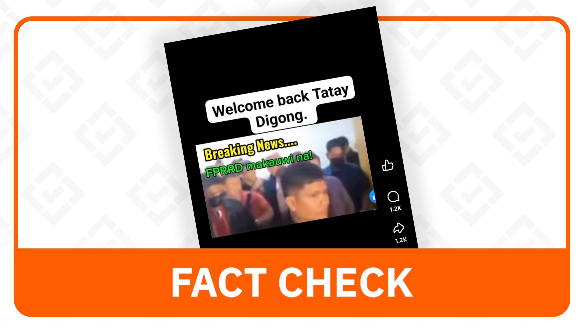 FACT CHECK: Duterte not back in PH; post takes out of context old news report, video