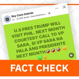 FACT CHECK: No report of Trump courtesy call on Sara; Marcos remains president