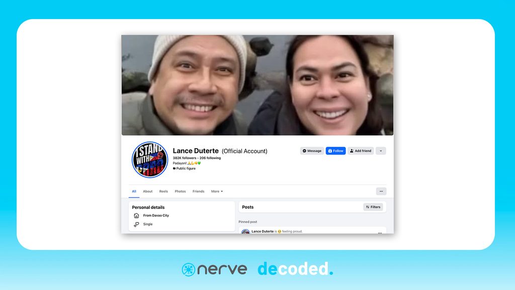 Sara Duterte, Mans Carpio, Lance Duterte Facebook account