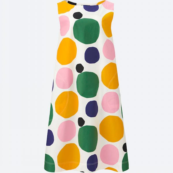 DRESS. This sleeveless shift dress is reminiscent of the swinging 60s. Screengrab from Uniqlo.com