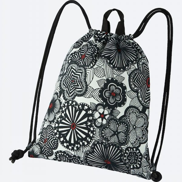 GYMSACK. This drawstring bag comes in several bold prints. Screengrab from Uniqlo.com