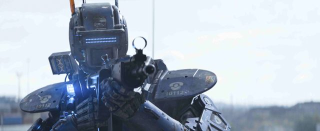 CHAPPIE. This stolen police droid is given new programming, therefore gaining feelings and thoughts. Chappie is played by Sharlto Copley. Photos courtesy of Columbia Pictures   