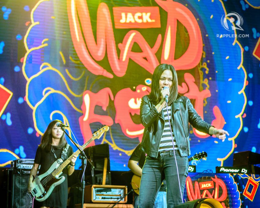 TAKEN BY CARS. Vocalist Sarah Marco with the band on the MADFest 2015 stage. Photo by Stephen Lavoie/Rappler.com  