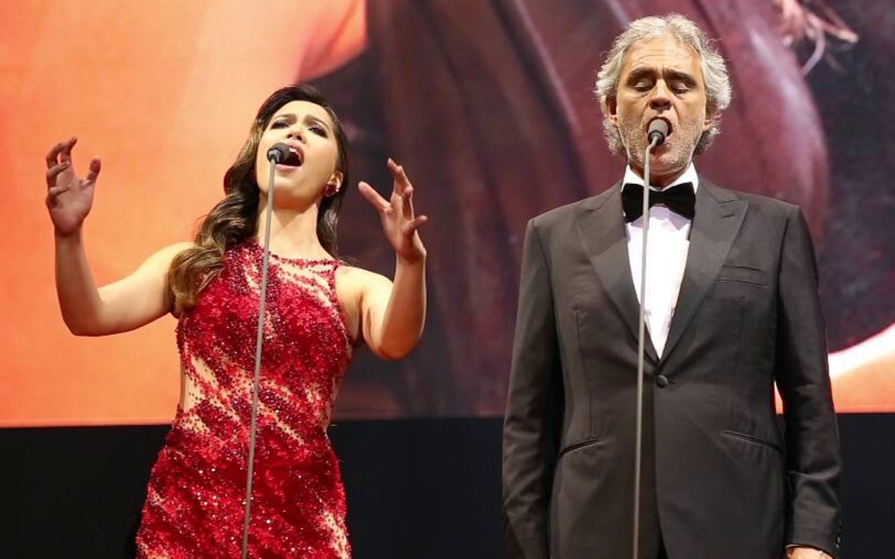 DREAM COME TRUE. Christine, who grew up listening to Andrea Bocelli, says she never imagined she would ever perform with him. Photo by Roberto Vivancos Studios 