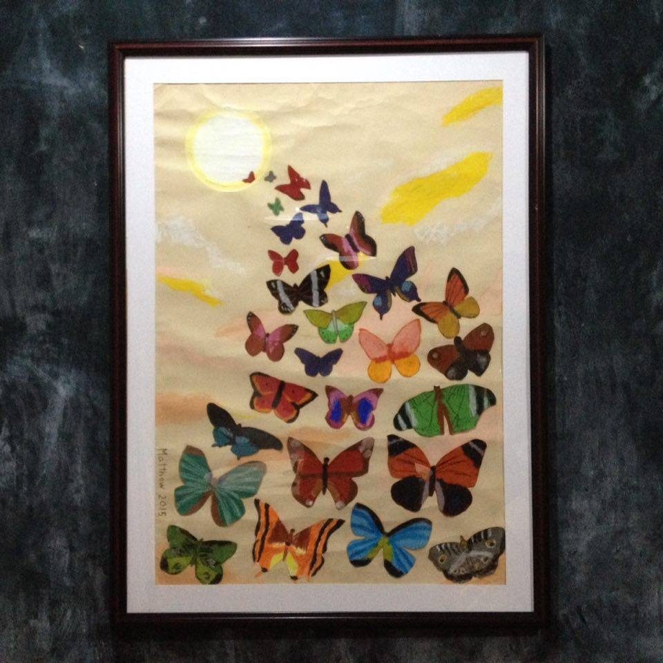 BUTTERFLIES. Among the well-known artists with autism, Matthew Aragon has previous work exhibited and auctioned. This one is for the April 1-3 art exhibit coinciding with World Autism Awareness Day. Photo courtesy of Rachel Harrison	 