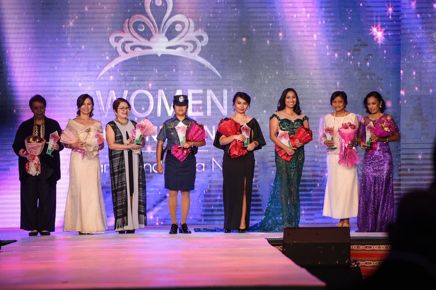 The women honored during the gala night 
