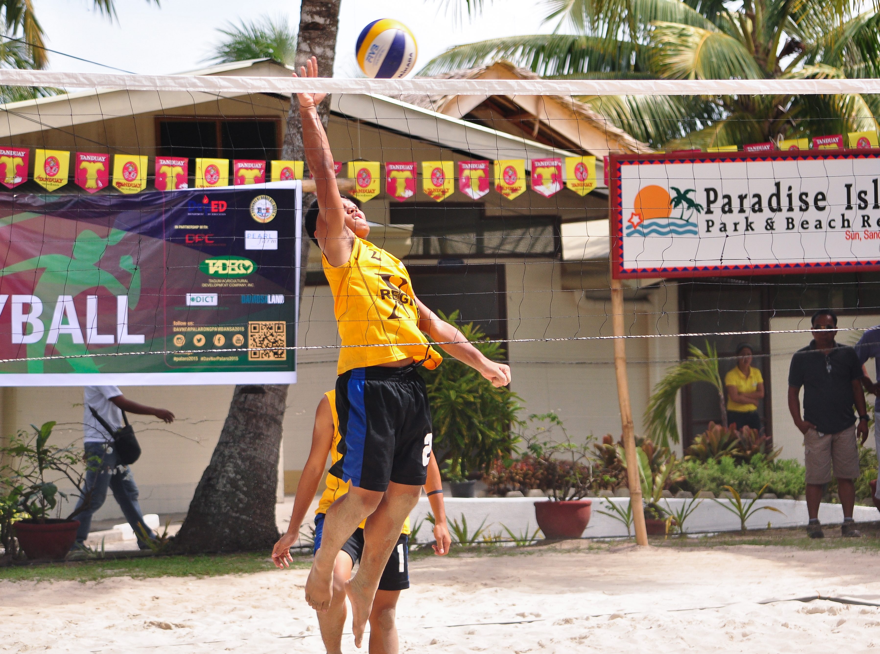 A Davao Region player jumpts and stretches to reach the ball. Photo by Janine Abejay/Rappler   