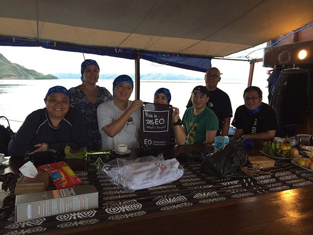 ACTIVE MEMBER. Bubu Andres with fellow EO Member divers in the launch of the MyEO Dive group, in Komodo Island. 